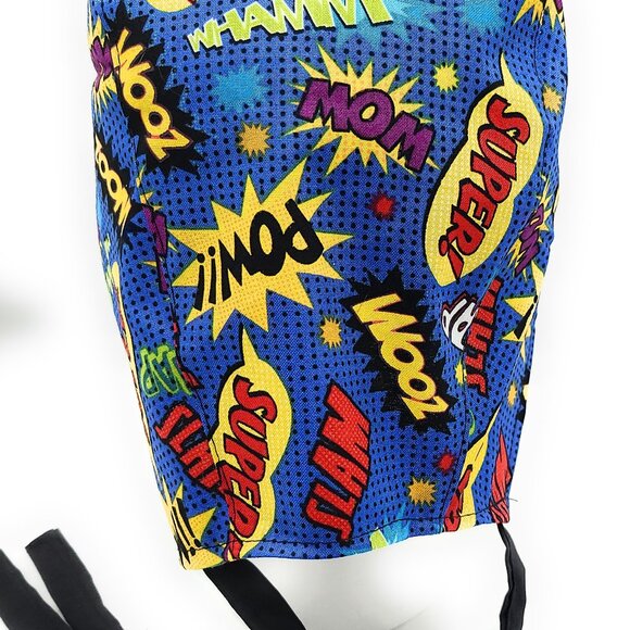 Pow! Zap Zoom Comic Book Super Hero Action Words Surgical Scrub Cap Medical Cap - Picture 2 of 3
